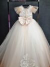 cocobee-White and beige lace tulle Princess Dress Johanna-1