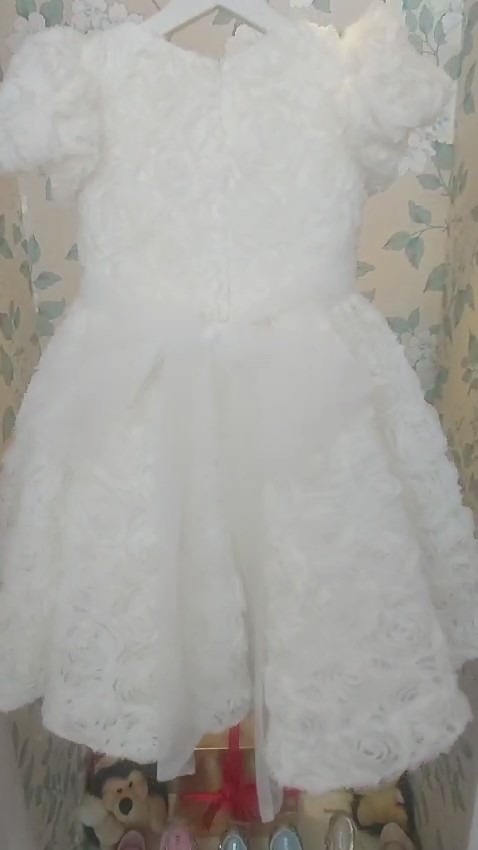 cocobee-Princess Belle Ivory Rose Dress with Tulle Bow_Moment