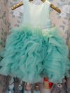 cocobee-Princess Jasmine Aqua Rose Thrill Tulle Dress with Satin Corset Back-1