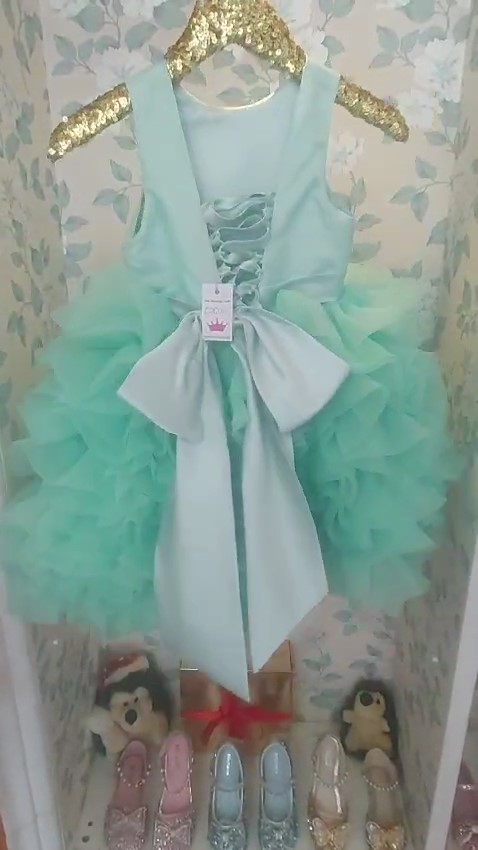 cocobee-Princess Jasmine Aqua Rose Thrill Tulle Dress with Satin Corset Back_Moment