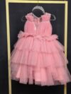 cocobee-Princess Amara Dusty Pink Layered Glitter Tulle Dress 4