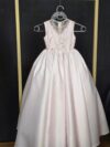 cocobee-Princess Giselle Blush Pink Satin Ball Gown with Oversized Bow 1