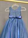 cocobee-Princess Isabella Navy Blue Lace and Tulle Dress with Satin Bow 1