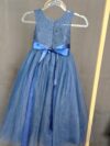 cocobee-Princess Isabella Navy Blue Lace and Tulle Dress with Satin Bow 4