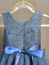 cocobee-Princess Isabella Navy Blue Lace and Tulle Dress with Satin Bow 5