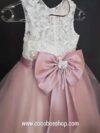 cocobee-Princess Rosalie Blush Pink Lace and Tulle Dress – Moment1