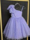 cocobee-Princess Violet Lilac Pearl One-Shoulder Tulle Dress 1