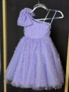 cocobee-Princess Violet Lilac Pearl One-Shoulder Tulle Dress 2