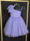 cocobee-Princess Violet Lilac Pearl One-Shoulder Tulle Dress 4